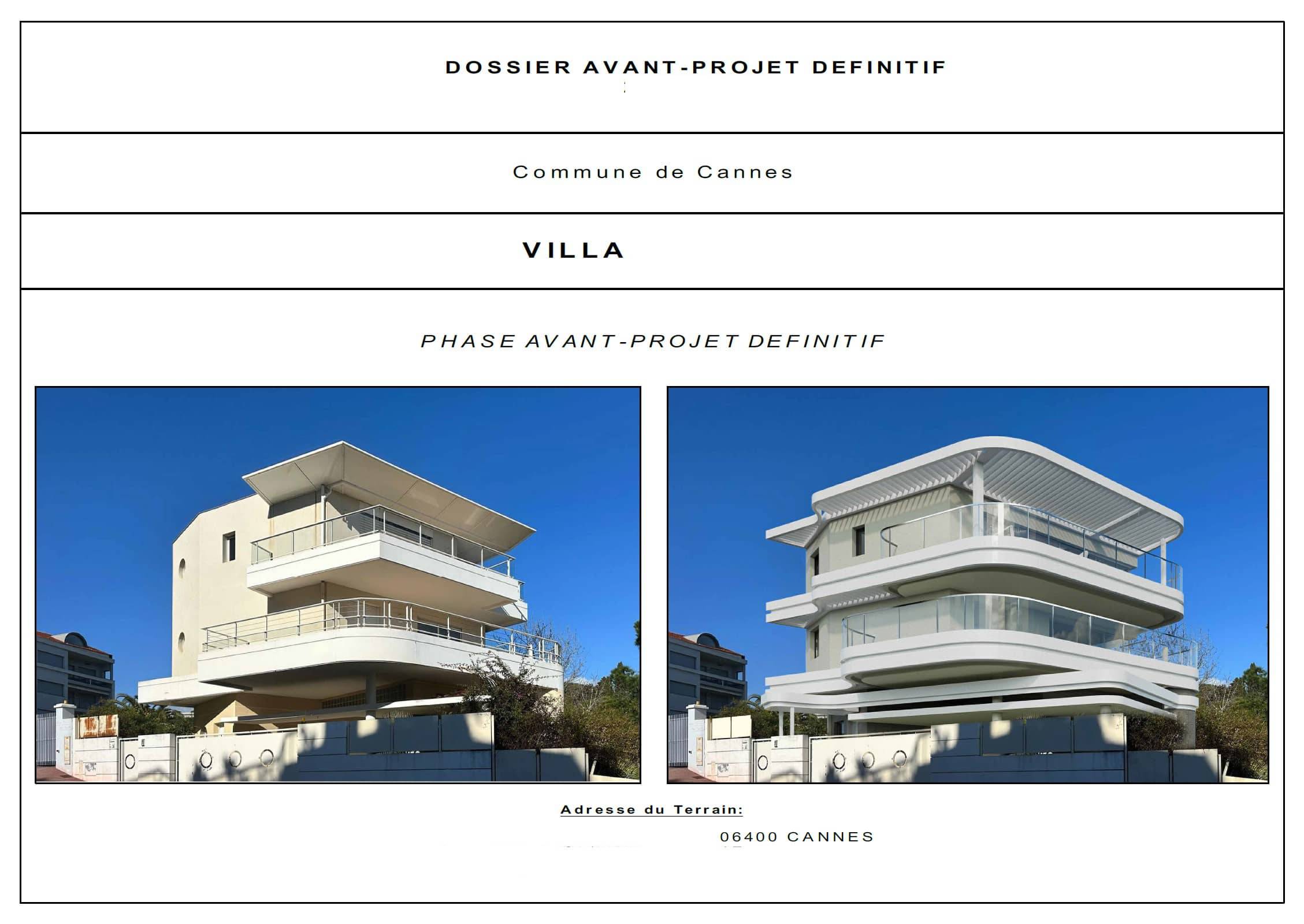 Project for obtaining a permit for villa reconstruction in Cannes