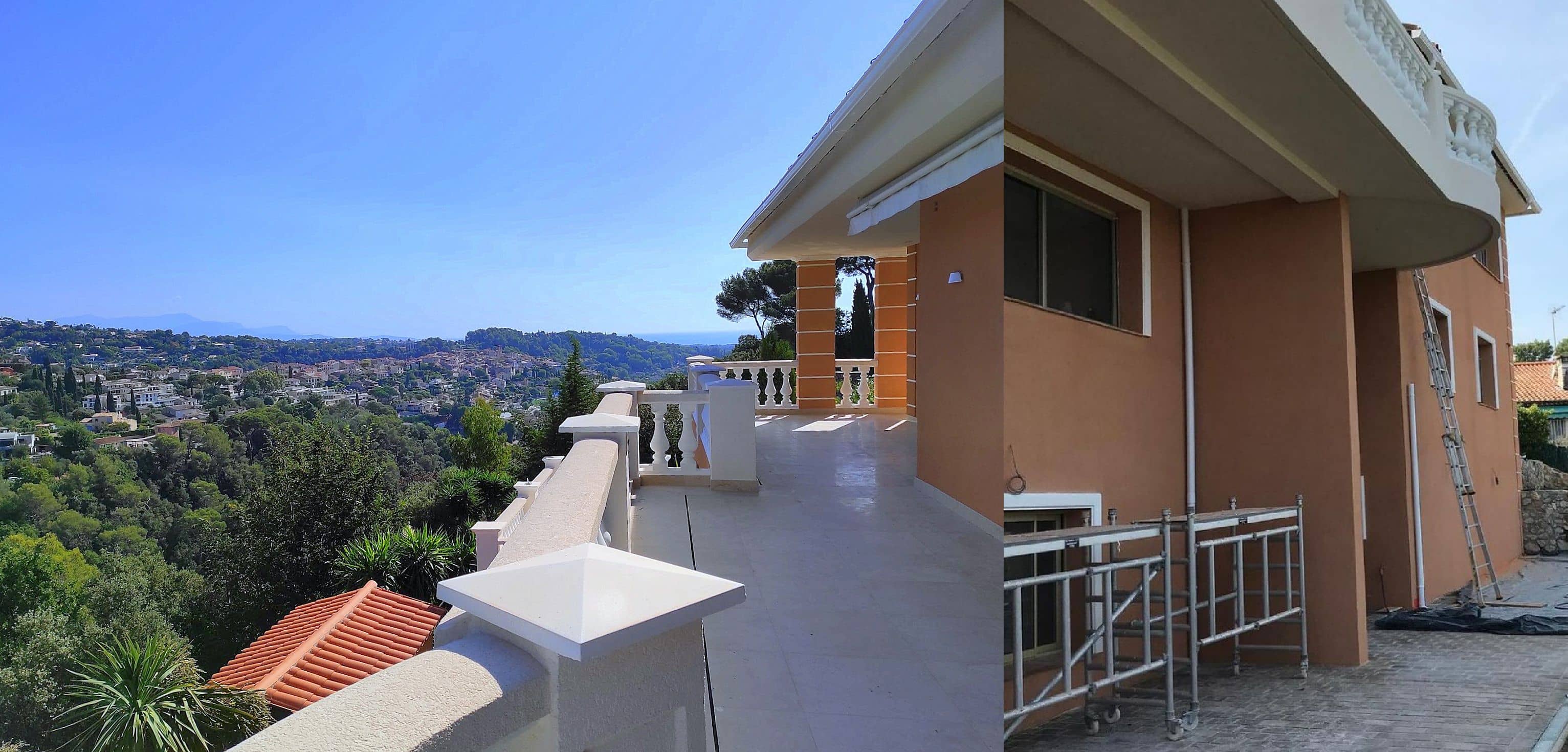 Facade renovation of a villa in Biot